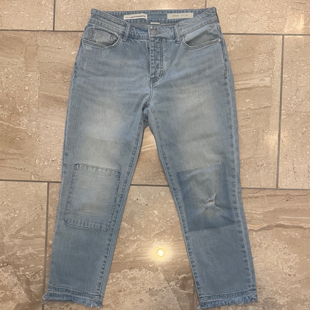 Anthropologie Pilcro and the Letterpress Light Blue Distressed “Hyphen” Jeans